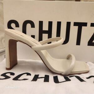 SCHUTZ Cream Open-Toe Heels​